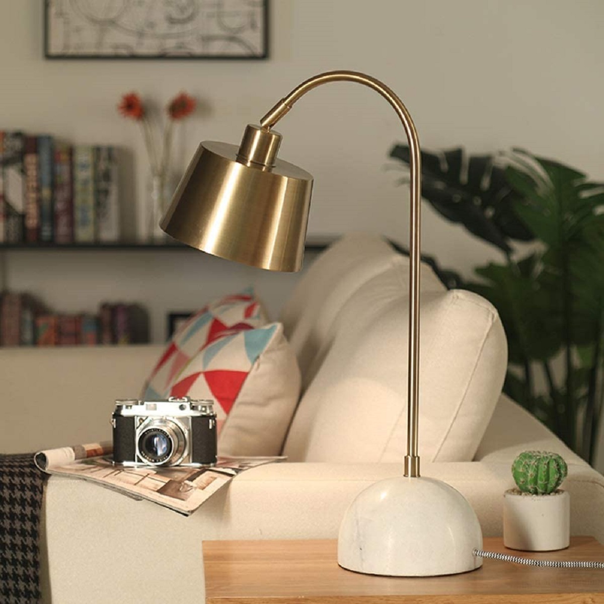 Kohree Lampe de chevet USB, E27 Lampe de Table Dimmable avec Port