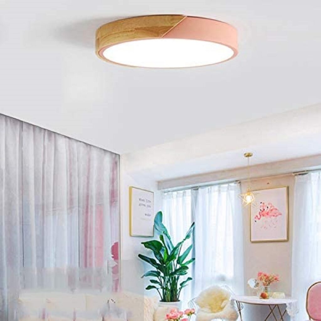 Plafonnier LED 24W Lampe Plafond avec Télécommande Luminosité Réglable Luminaire Salle de Bain Rond Ultra Mince Moderne pour Maison Bureau Chambre Salon Cuisine Balcon Couloir Noir 30 cm 